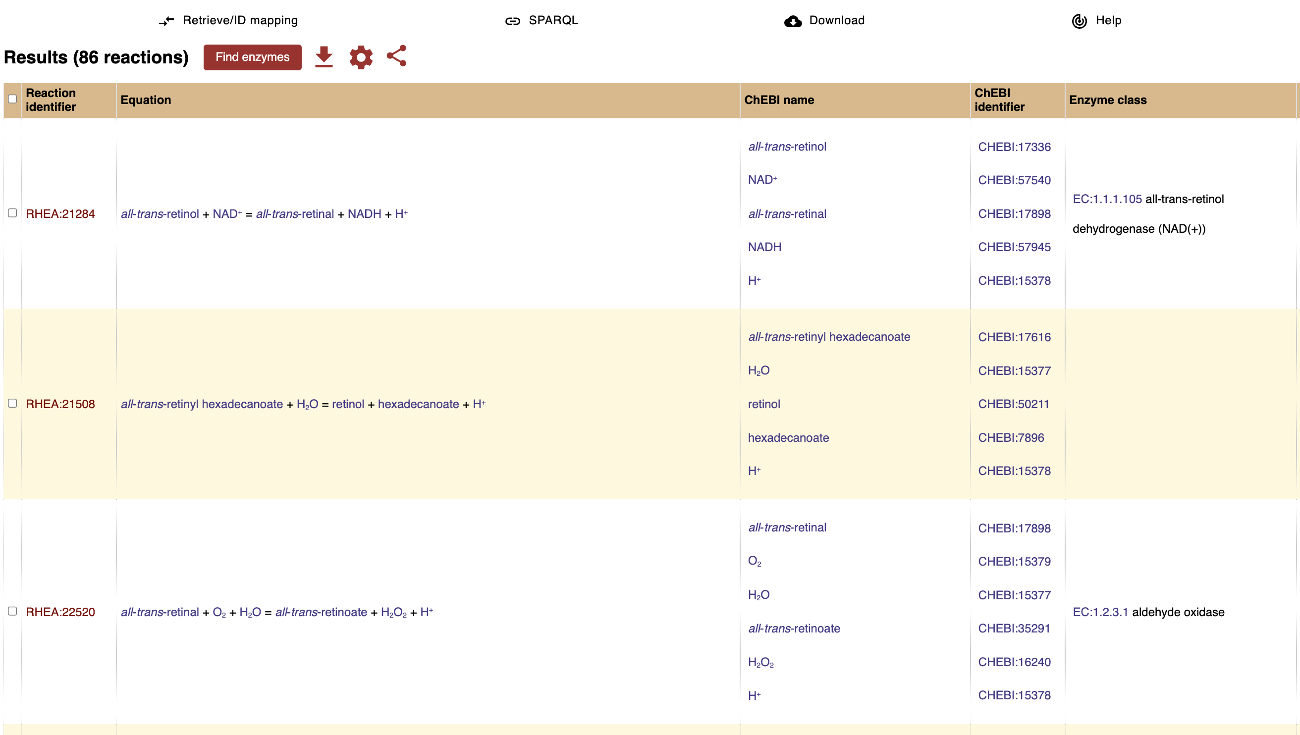 Screenshot from Rhea CHEBI26537 search, for comparative purposes. 13 Aug 2025.